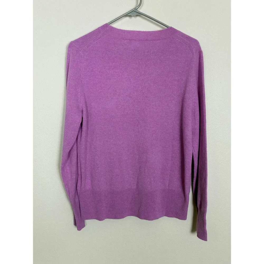 J.Crew Womens 100% Cashmere Crewneck Sweater Purple BA400 FA23 Size Medium